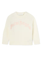 Maglione con ricamo per neonato Palm Angels Kids bianco con girocollo - Rubino Kids