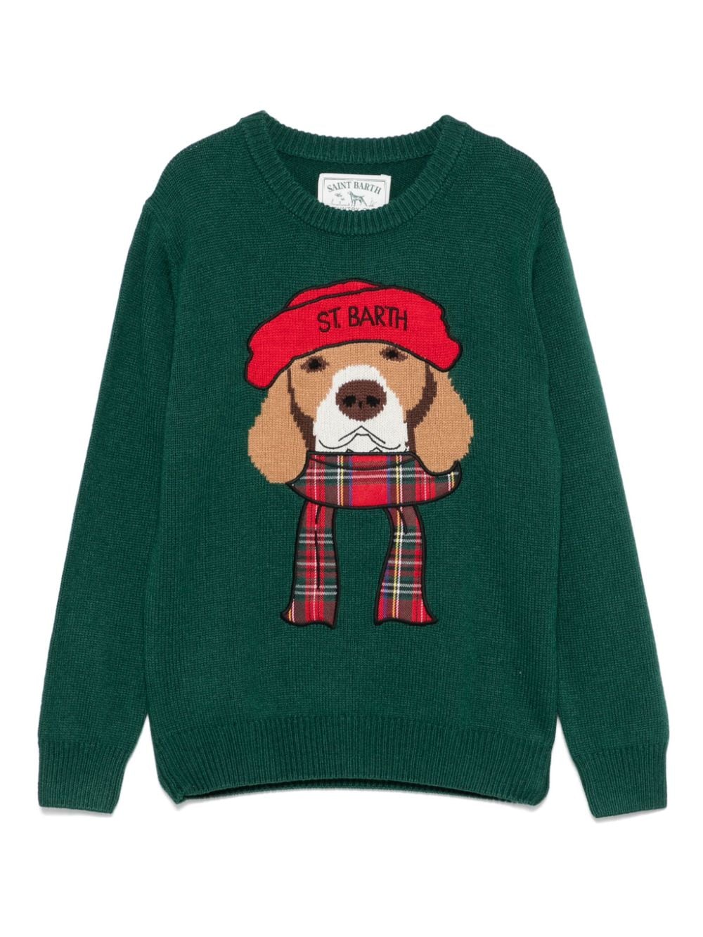 Maglione Douglas per bambino MC2 Saint Barth Kids verde con motivo ricamato - Rubino Kids