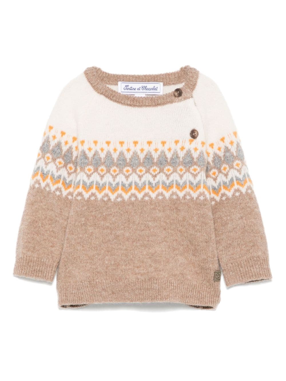 Maglione Fair Isle per neonato Tartine Et Chocolat beige girocollo<BR/> - Rubino Kids