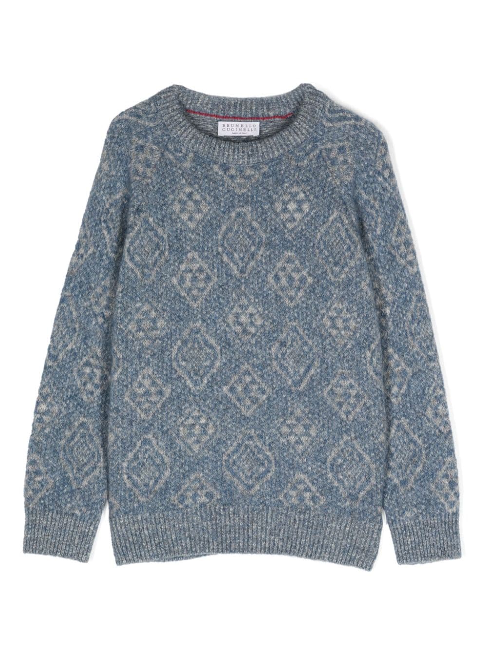 Maglione fantasia per bambino Brunello Cucinelli Kids blu con motivo all - over - Rubino Kids