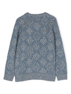 Maglione fantasia per bambino Brunello Cucinelli Kids blu con motivo all - over - Rubino Kids