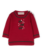 Maglione in cashwool ricamato Ho Ho Ho - Rubino Kids