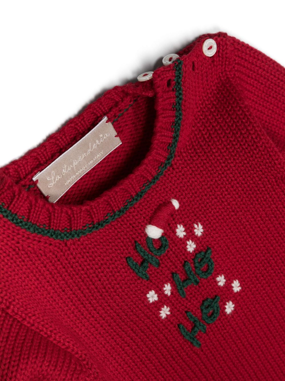 Maglione in cashwool ricamato Ho Ho Ho - Rubino Kids