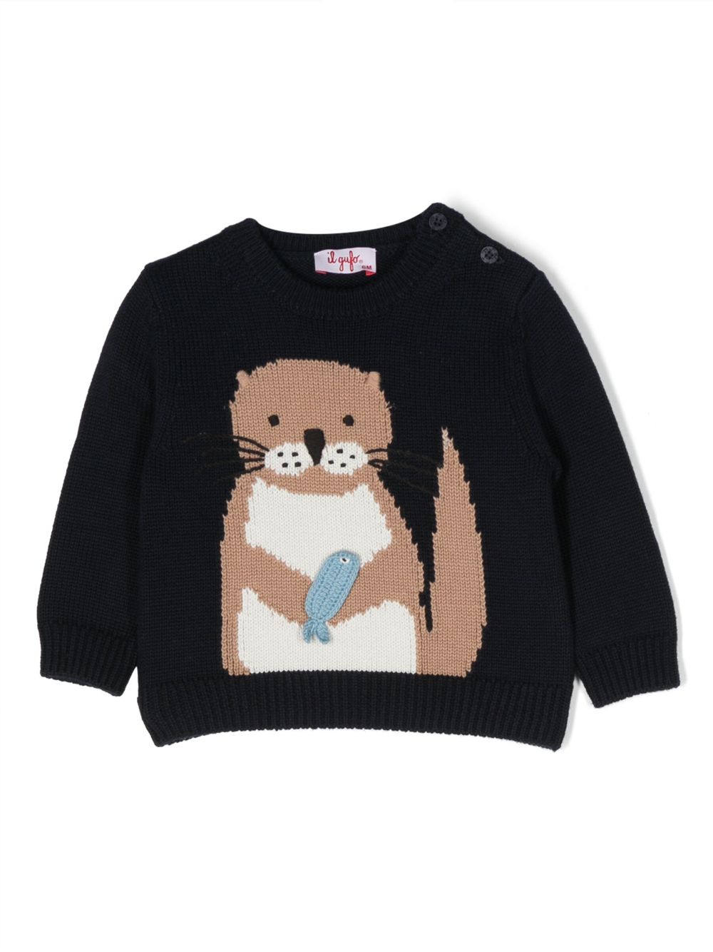 maglione in cotone con intarsio - Rubino Kids