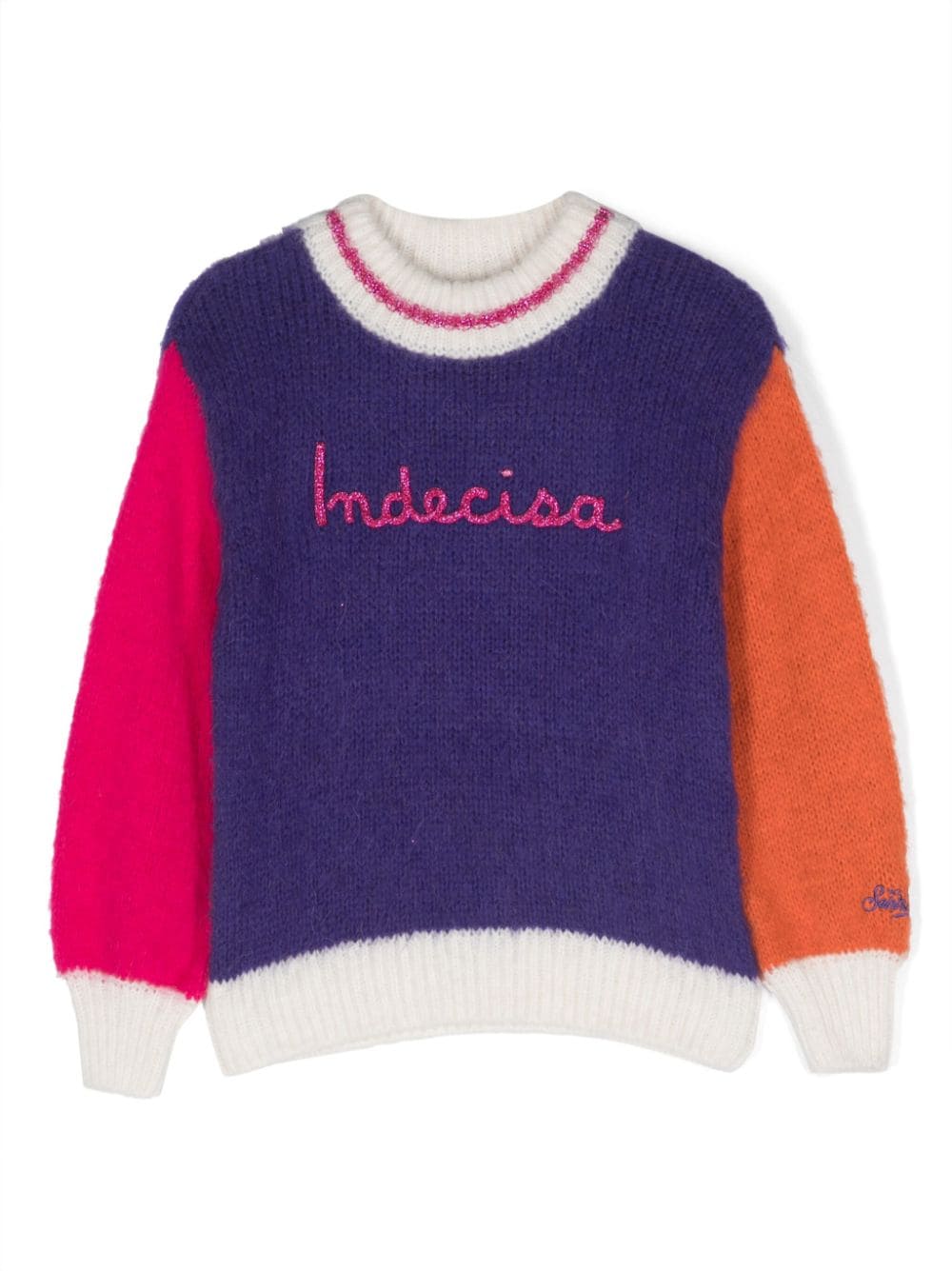 Maglione in maglia fine color block - Rubino Kids