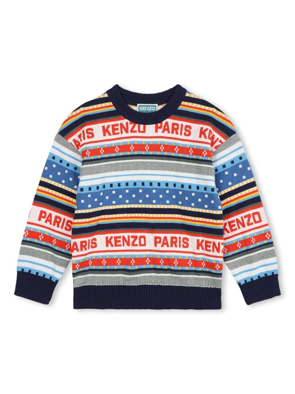 Maglione multicolor per bambino con logo jacquard Kenzo Kids - Rubino Kids