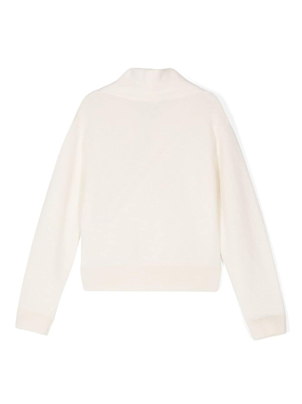 Maglione per bambina Balmain Kids bianco con bottoni incisi - Rubino Kids