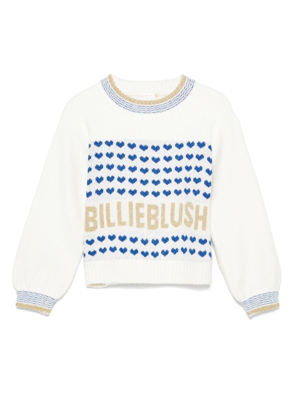 Maglione per bambina Billieblush bianco con logo a intarsi - Rubino Kids