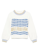 Maglione per bambina Billieblush bianco con logo a intarsi - Rubino Kids