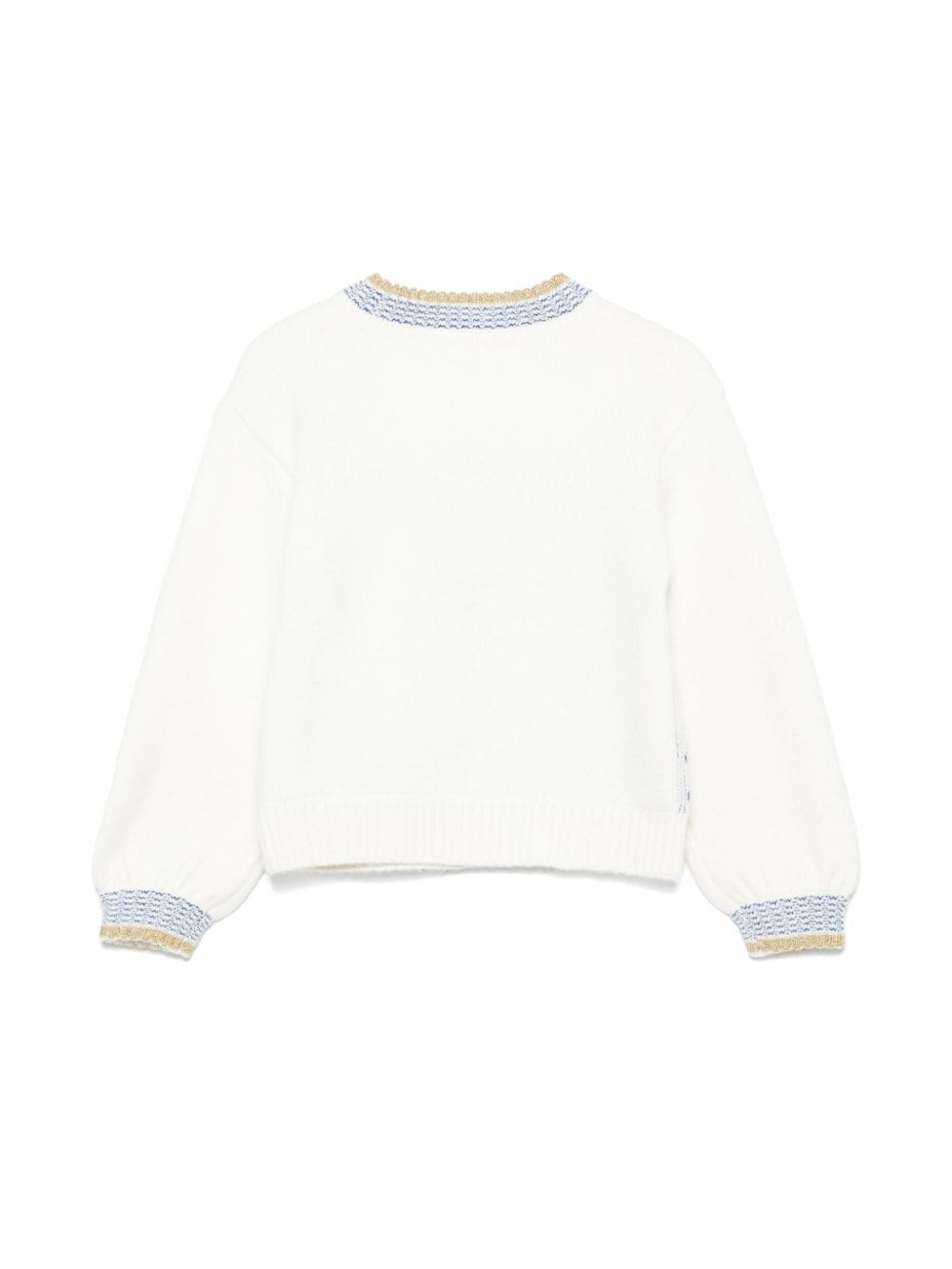 Maglione per bambina Billieblush bianco con logo a intarsi - Rubino Kids