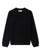 Maglione per bambina Bonpoint nero con colletto con ruches - Rubino Kids