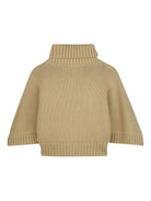 Maglione per bambina Chloé Kids beige con collo alto a coste - Rubino Kids