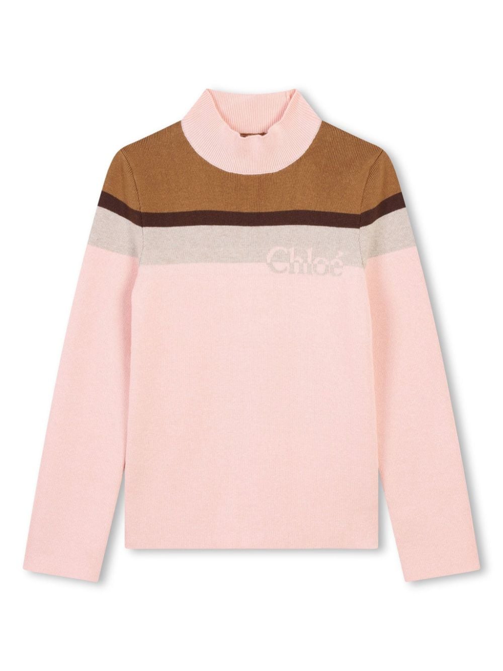 Maglione per bambina Chloé Kids multicolore con colletto a coste - Rubino Kids