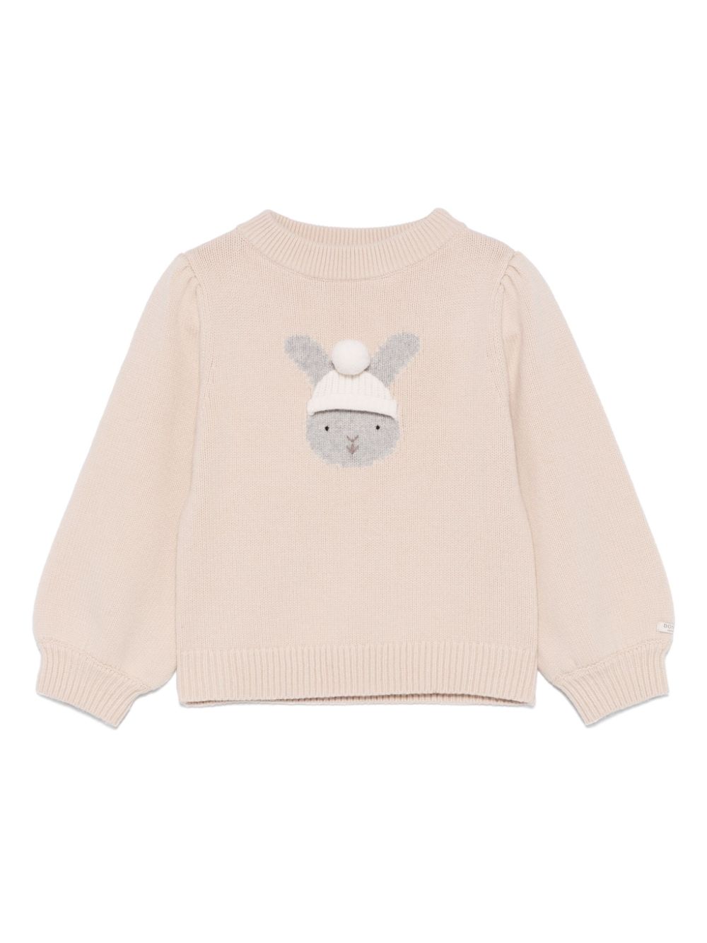 Maglione per bambina Donsje beige con motivo coniglio sul davanti - Rubino Kids