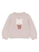 Maglione per bambina Donsje rosa con motivo gatto sul davanti - Rubino Kids