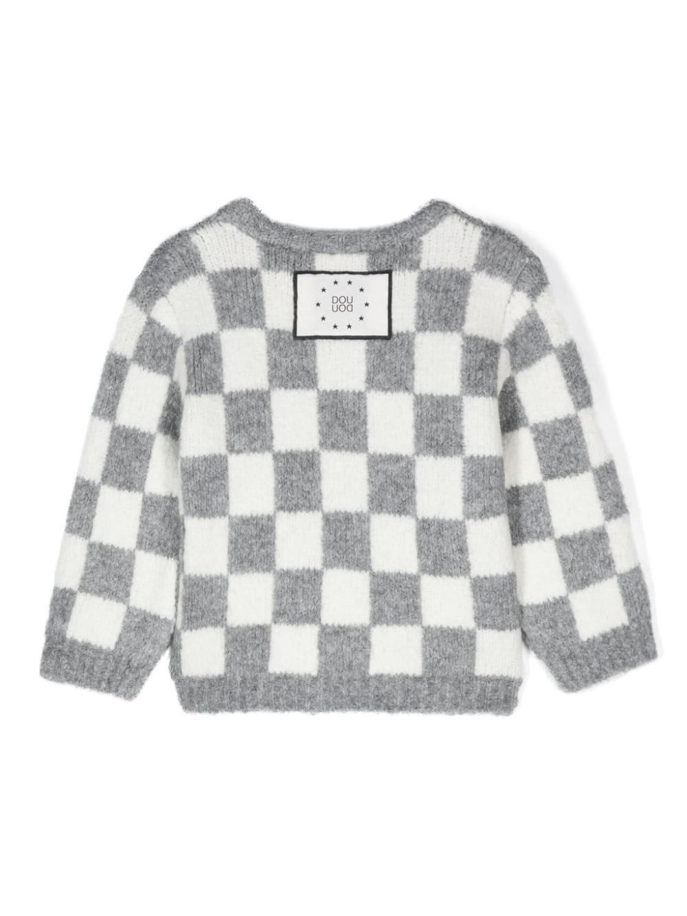 Maglione per bambina Douuod Kids biancoe grigio a scacchiera - Rubino Kids