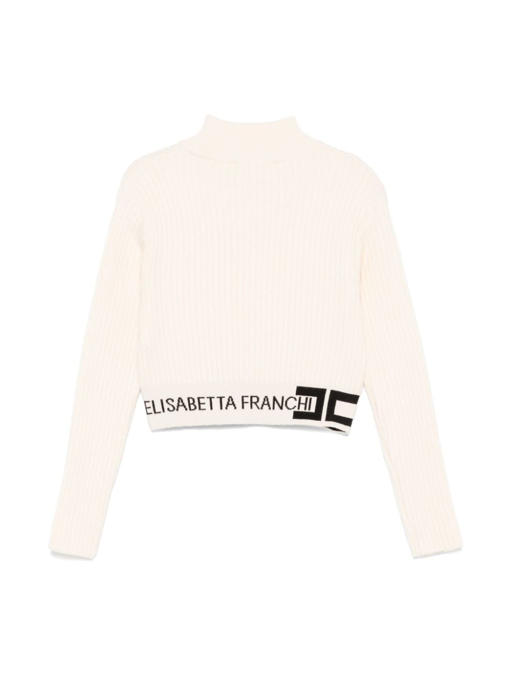 Maglione per bambina Elisabetta Franchi La Mia Bambina bianco con logo jacquard - Rubino Kids