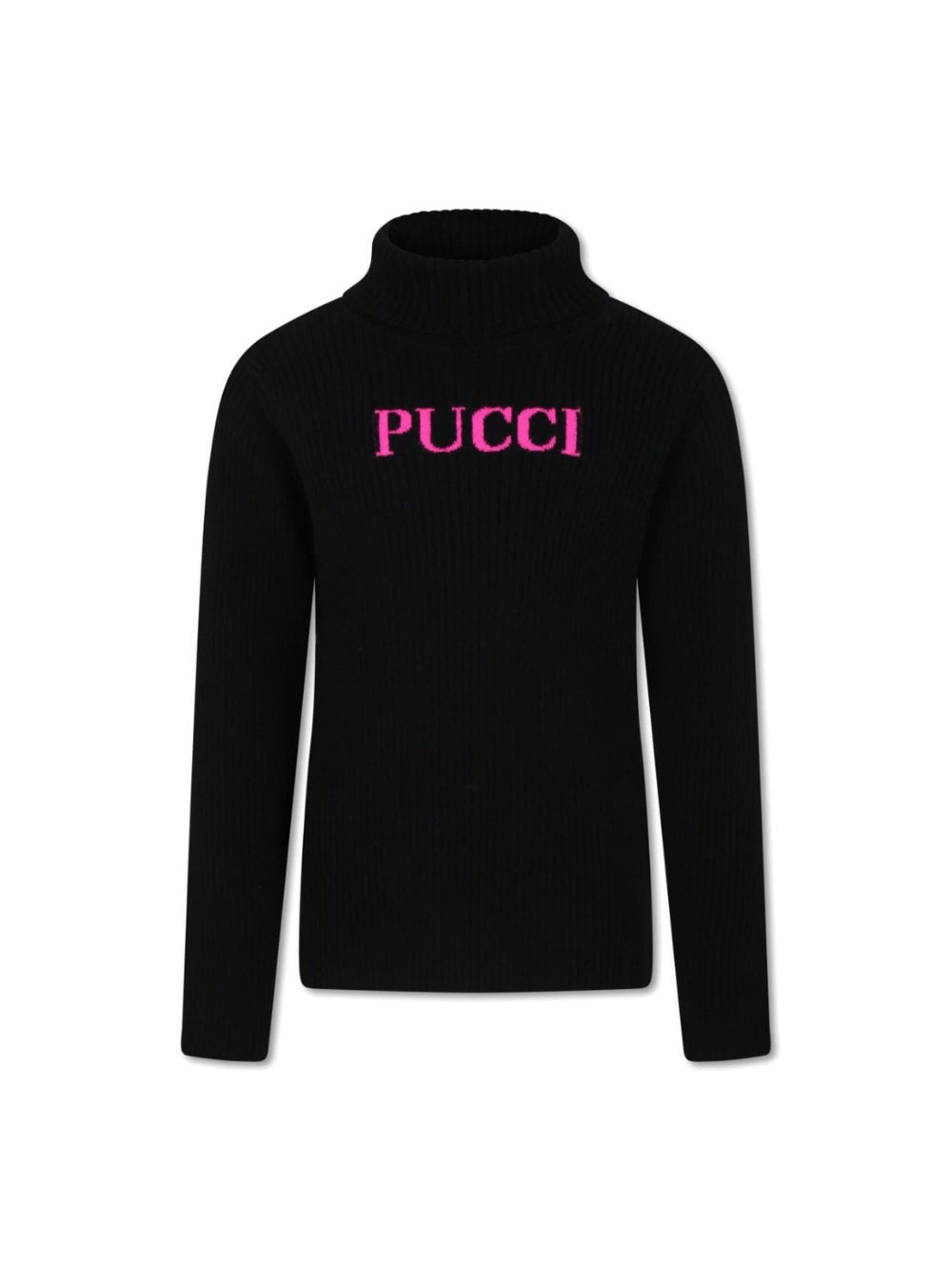 Maglione per bambina Emilio Pucci Junior nero con logo - Rubino Kids