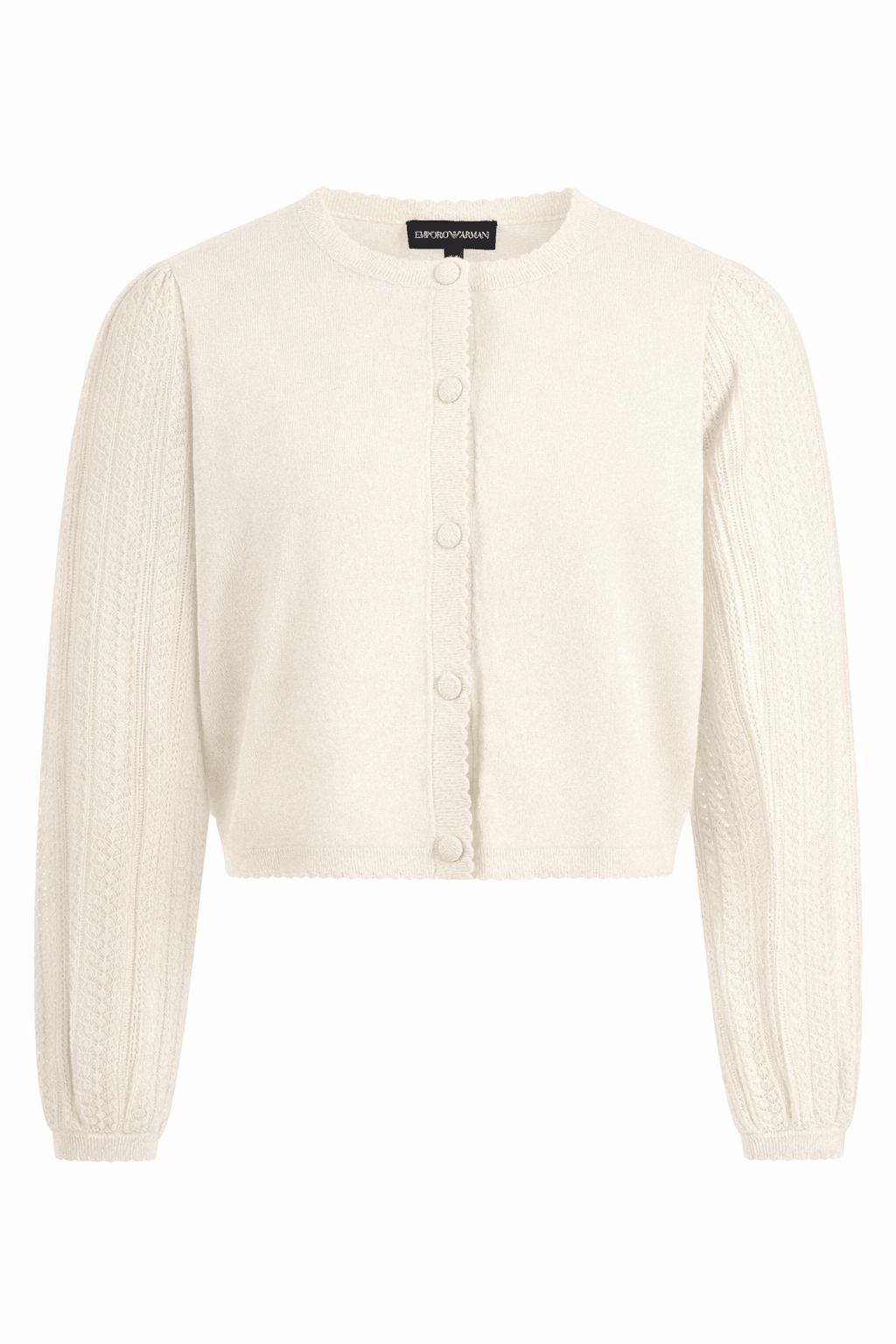 Maglione per bambina Emporio Armani Kids beige con dettagli ricamati - Rubino Kids