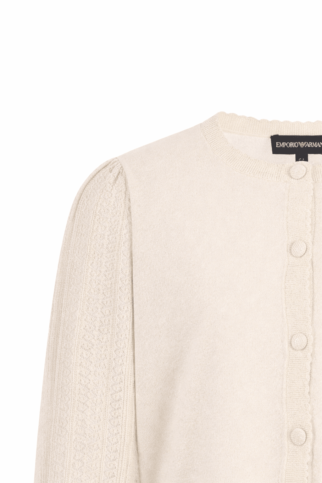 Maglione per bambina Emporio Armani Kids beige con dettagli ricamati - Rubino Kids