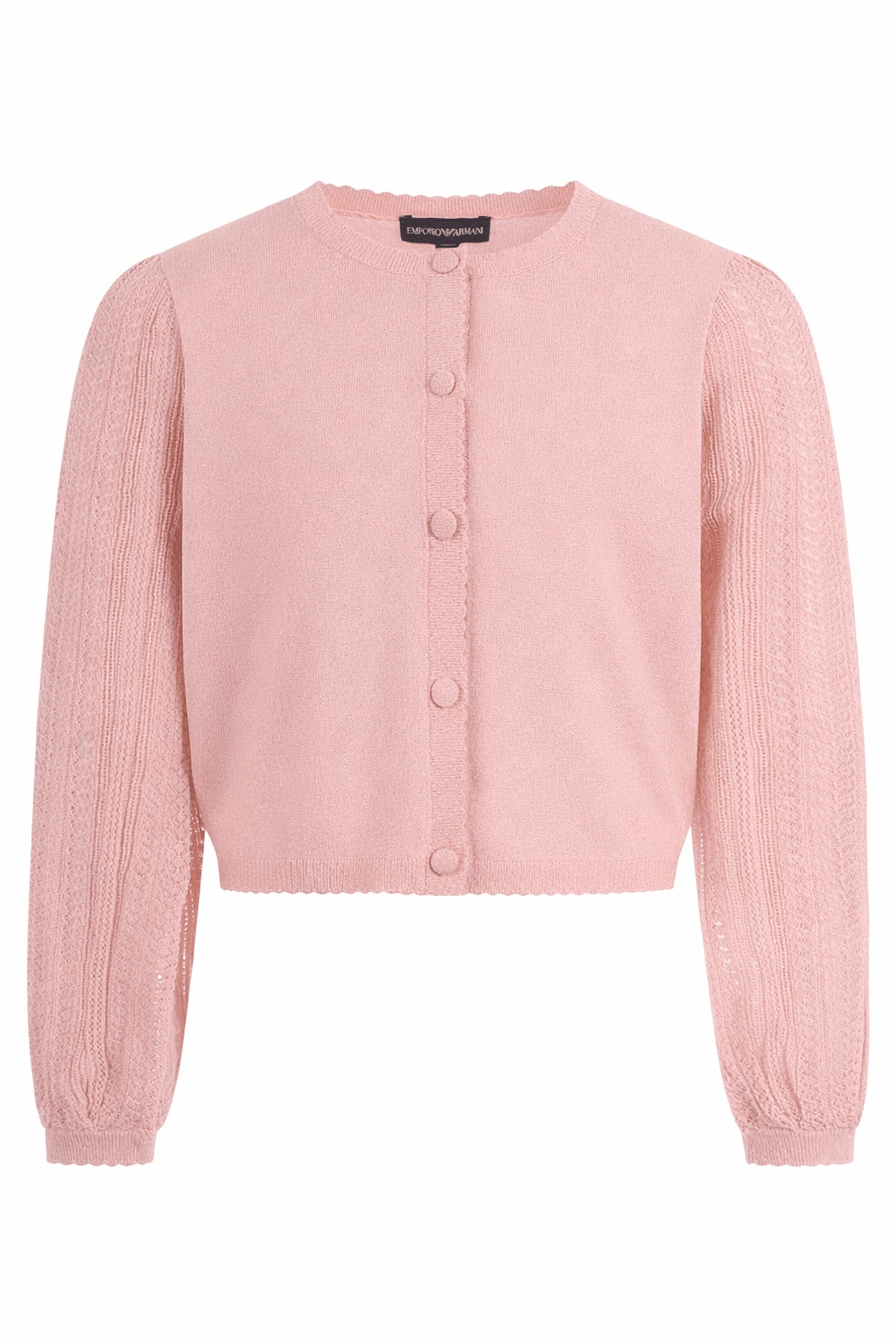 Maglione per bambina Emporio Armani Kids rosa con dettagli ricamati - Rubino Kids