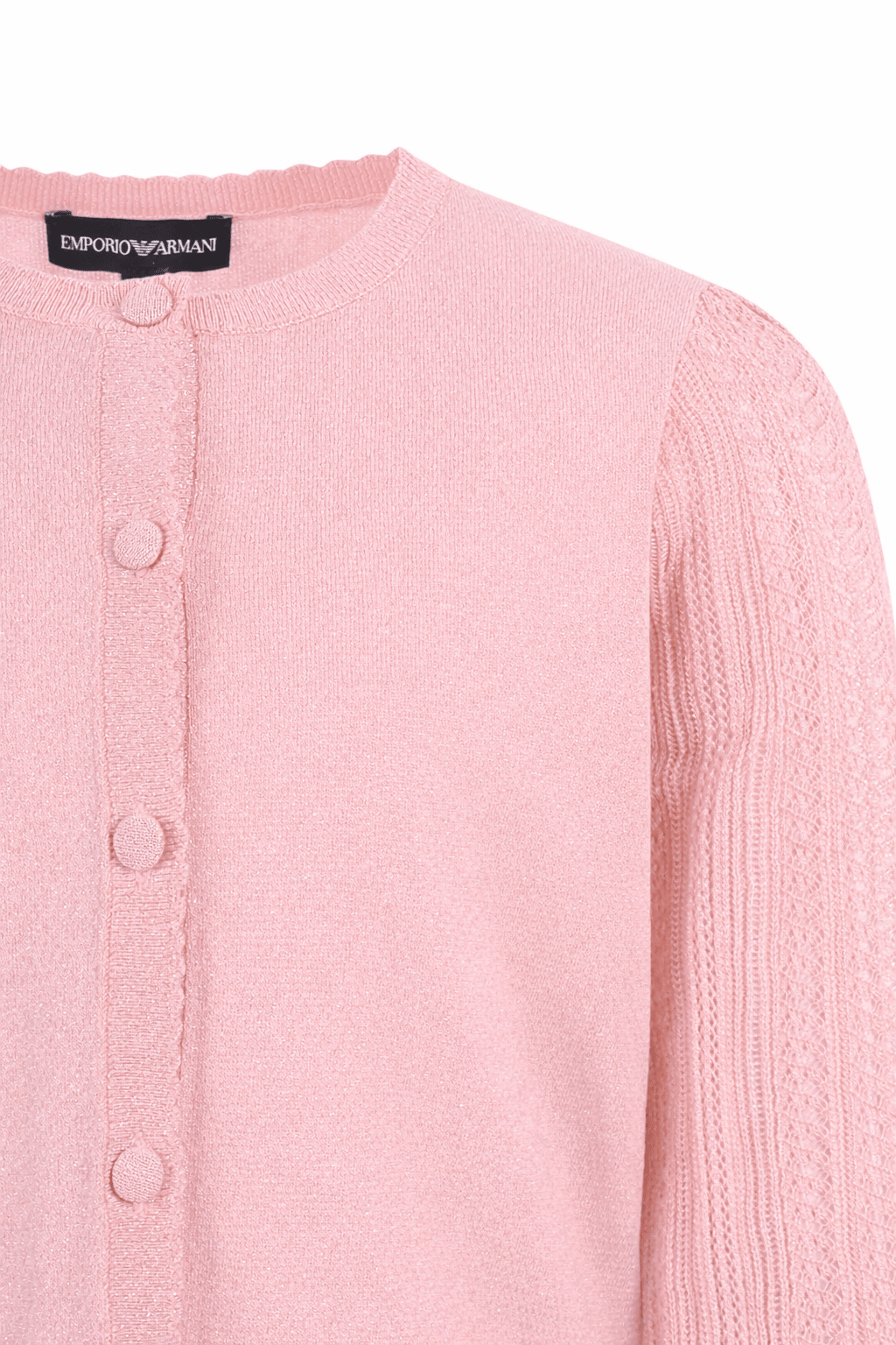 Maglione per bambina Emporio Armani Kids rosa con dettagli ricamati - Rubino Kids