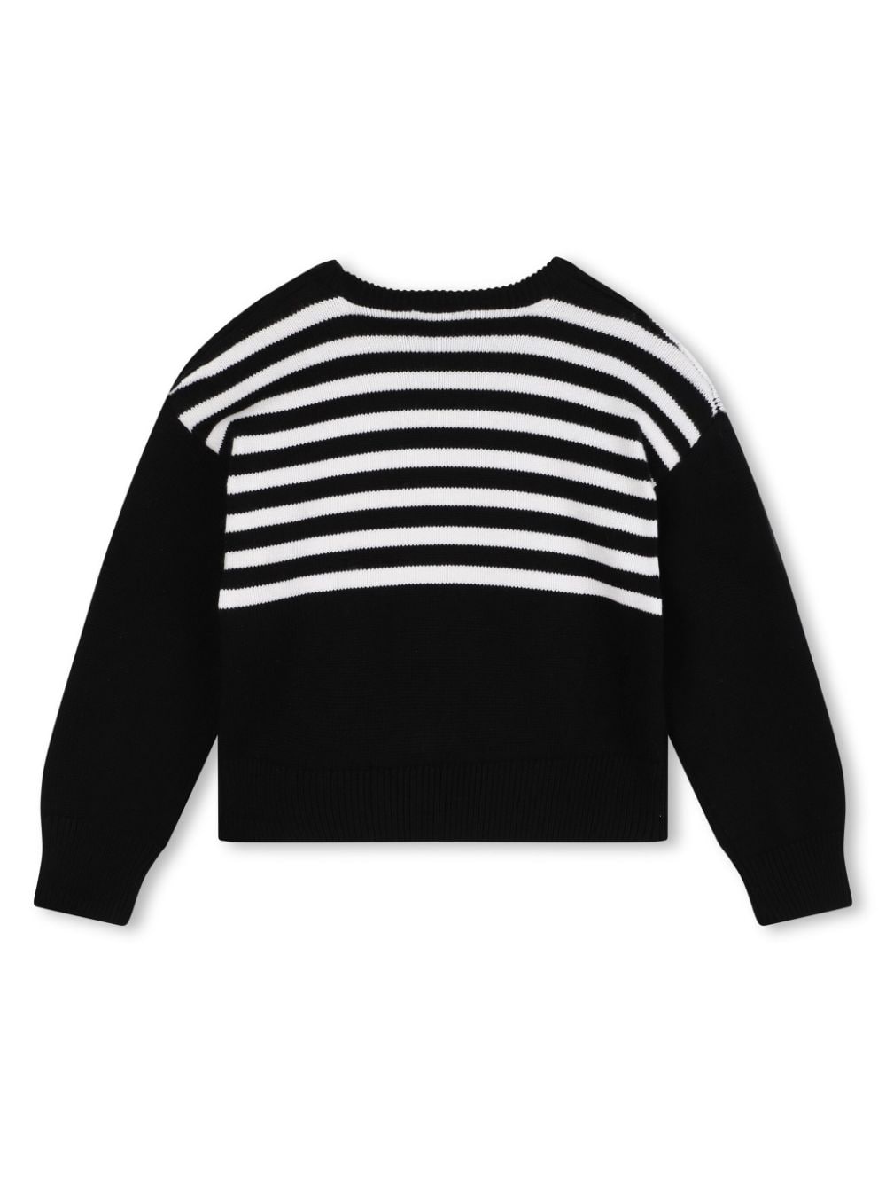 Maglione per bambina Givenchy Kids nero a righe bianche con motivo 4G - Rubino Kids