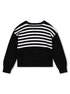 Maglione per bambina Givenchy Kids nero a righe bianche con motivo 4G - Rubino Kids