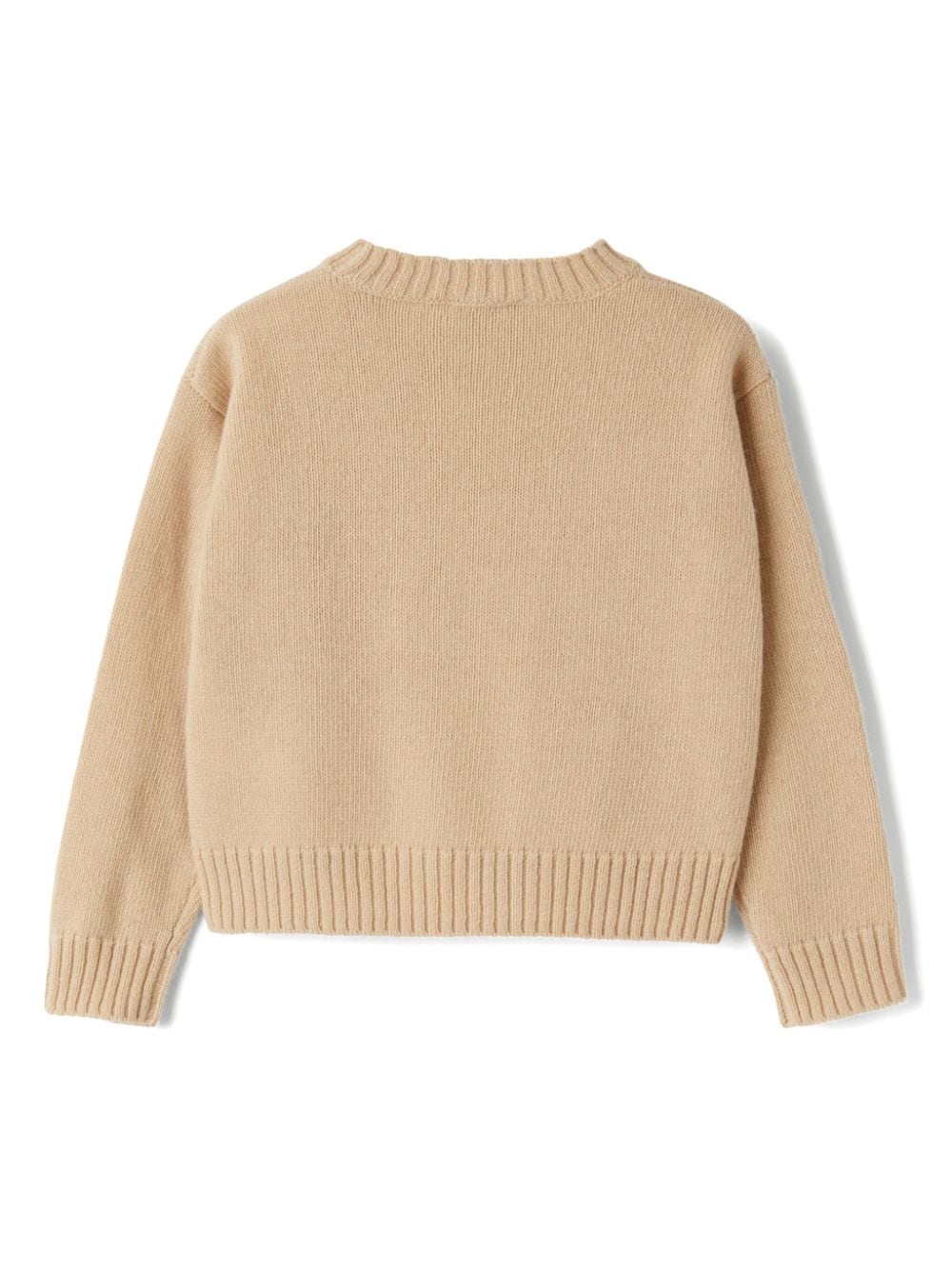 Maglione per bambina Il Gufo beige con motivo a intarsi - Rubino Kids