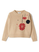 Maglione per bambina Il Gufo beige con motivo a intarsi - Rubino Kids