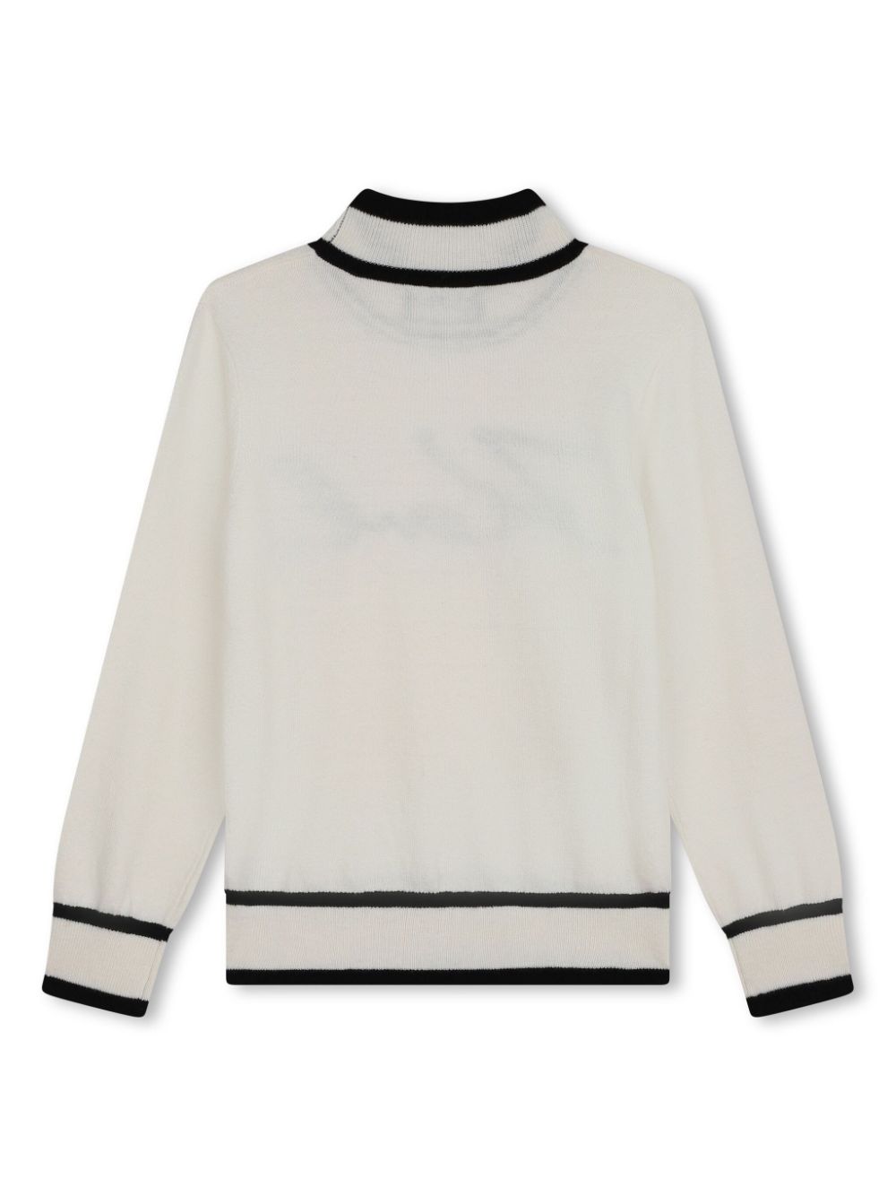 Maglione per bambina Karl Lagerfeld Kids bianco a collo alto con ricamo - Rubino Kids