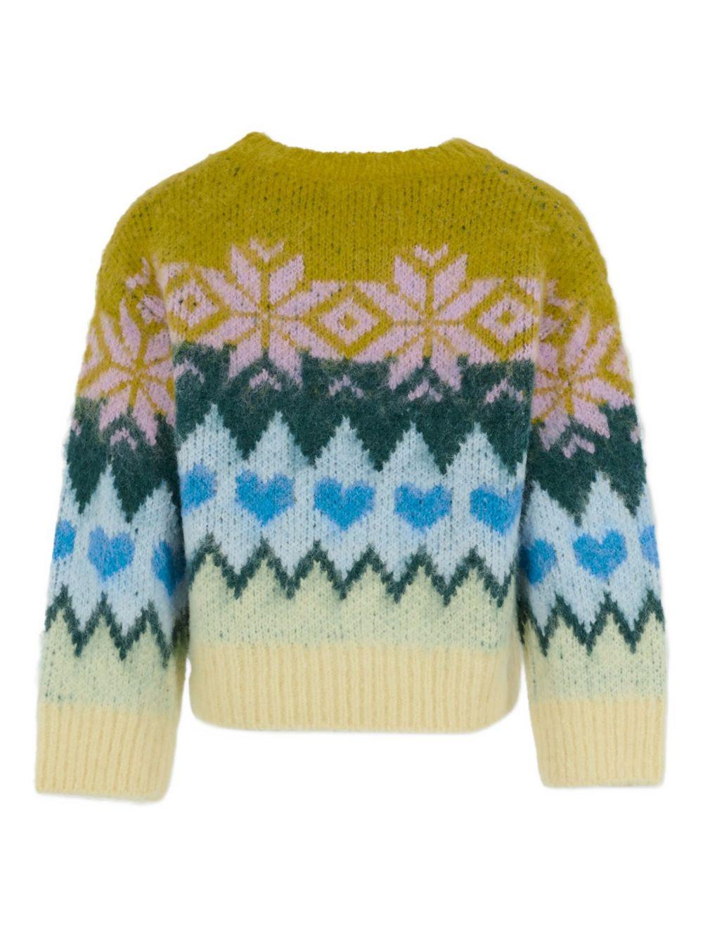 Maglione per bambina Molo multicolore con motivo a fiocco di neve e cuore - Rubino Kids