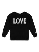 Maglione per bambina Moschino Kids nero con scritta Love - Rubino Kids