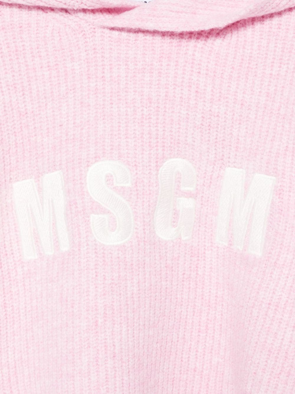 Maglione per bambina MSGM Kids rosa con design elasticizzato e cappuccio - Rubino Kids