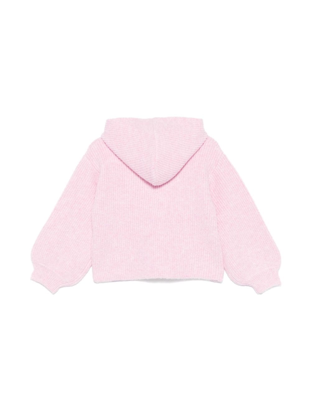 Maglione per bambina MSGM Kids rosa con design elasticizzato e cappuccio - Rubino Kids