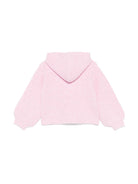 Maglione per bambina MSGM Kids rosa con design elasticizzato e cappuccio - Rubino Kids