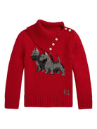 Maglione per bambina Polo Ralph Lauren Kids rosso con motivo con cane scozzese - Rubino Kids