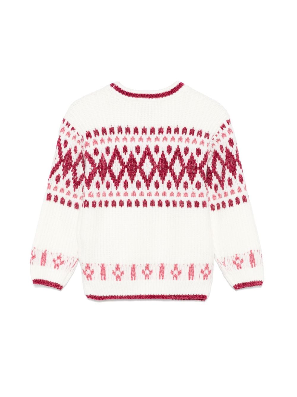 Maglione per bambina Scotch e soda fair isle bianco con decorazioni in cristallo - Rubino Kids