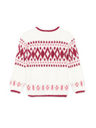 Maglione per bambina Scotch e soda fair isle bianco con decorazioni in cristallo - Rubino Kids