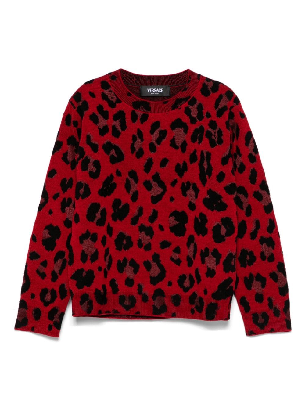 Maglione per bambina Versace Kids rosso leopardato - Rubino Kids