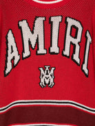 Maglione per bambino Amiri Kids rosso con numero 22 jacquard a righe - Rubino Kids