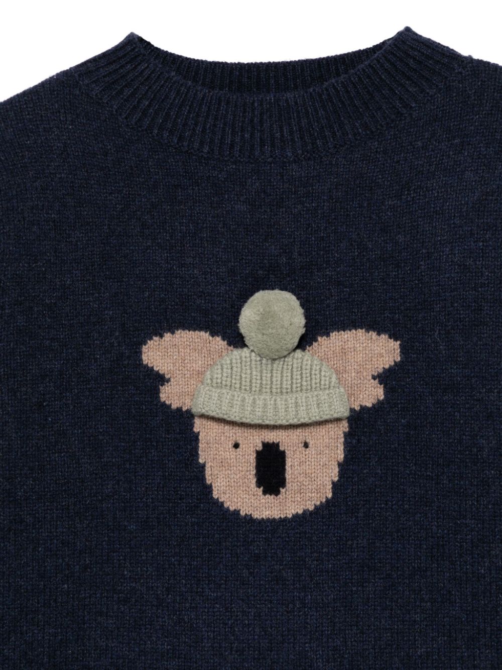 Maglione per bambino Donsje blu con motivo koala sul davanti e pompon - Rubino Kids