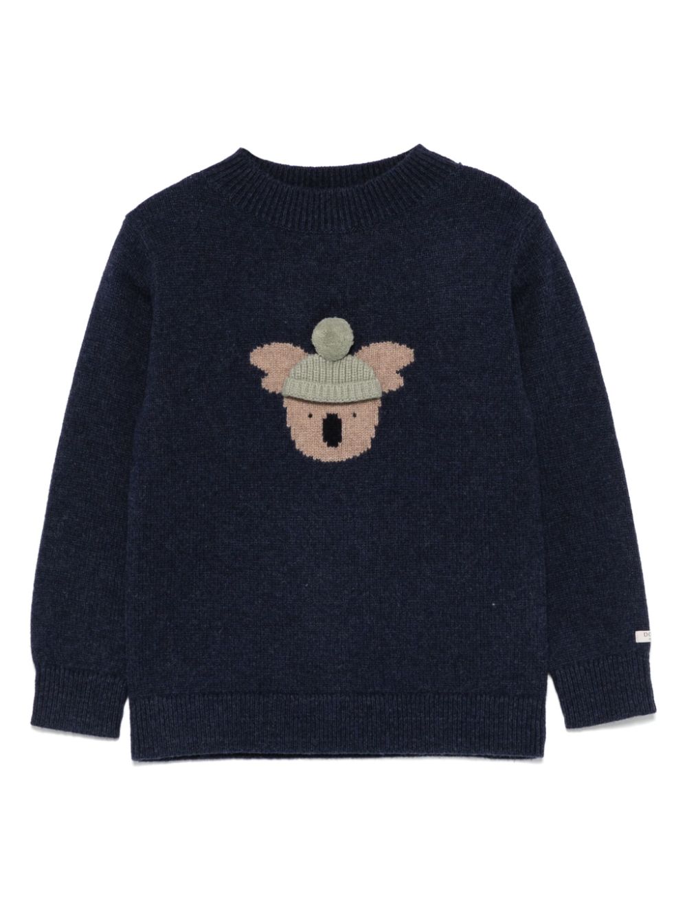 Maglione per bambino Donsje blu con motivo koala sul davanti e pompon - Rubino Kids