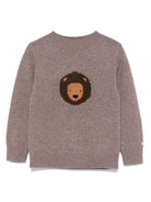 Maglione per bambino Donsje grigio con motivo leone sul davanti - Rubino Kids