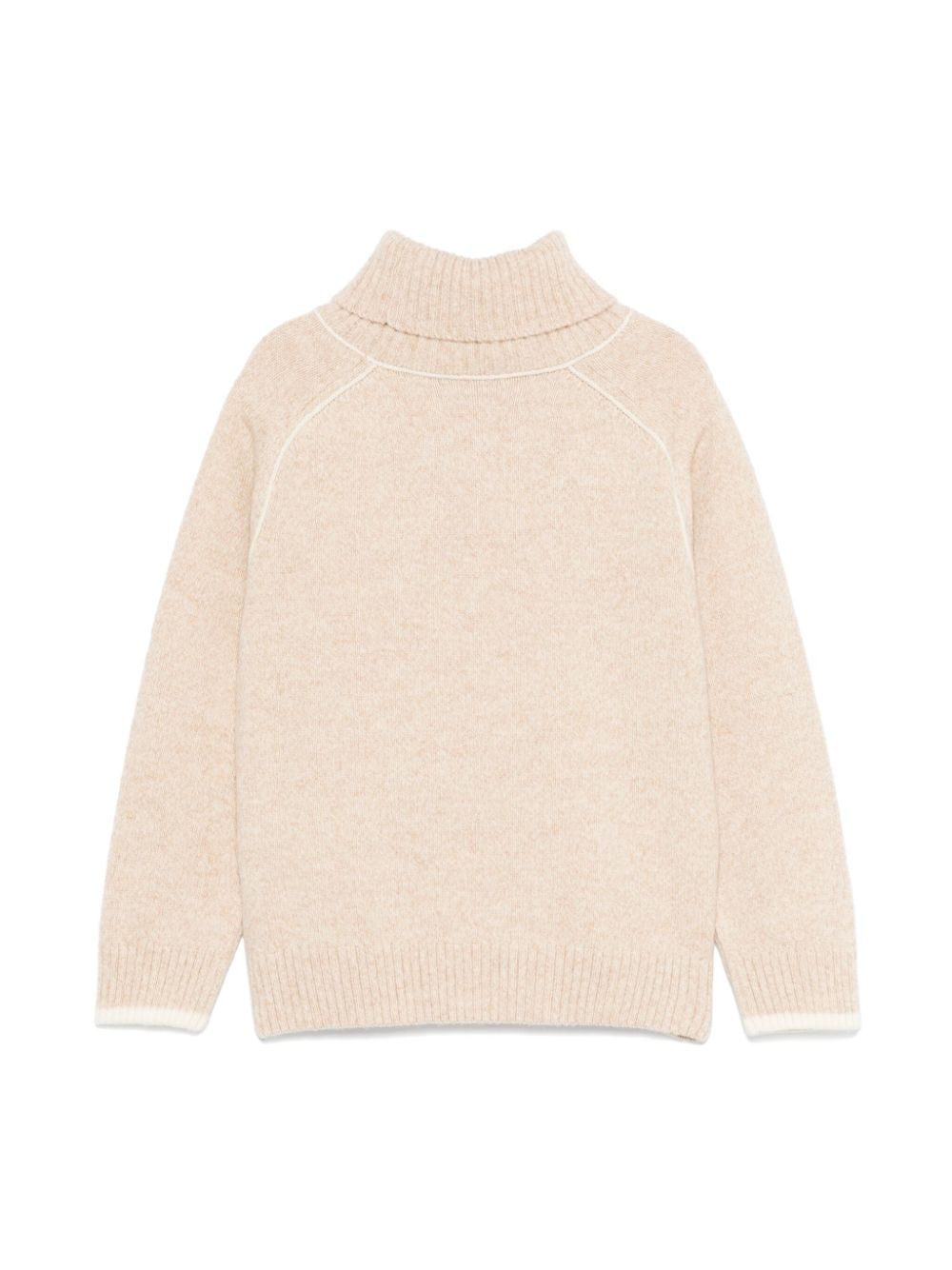 Maglione per bambino Eleventy Kids beige a collo alto con ricamo sul petto - Rubino Kids