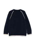 Maglione per bambino Emporio Armani Kids blu con finiture a contrasto - Rubino Kids