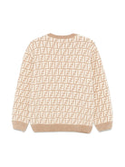 Maglione per bambino Fendi Kids beige con stampa FF all - over - Rubino Kids