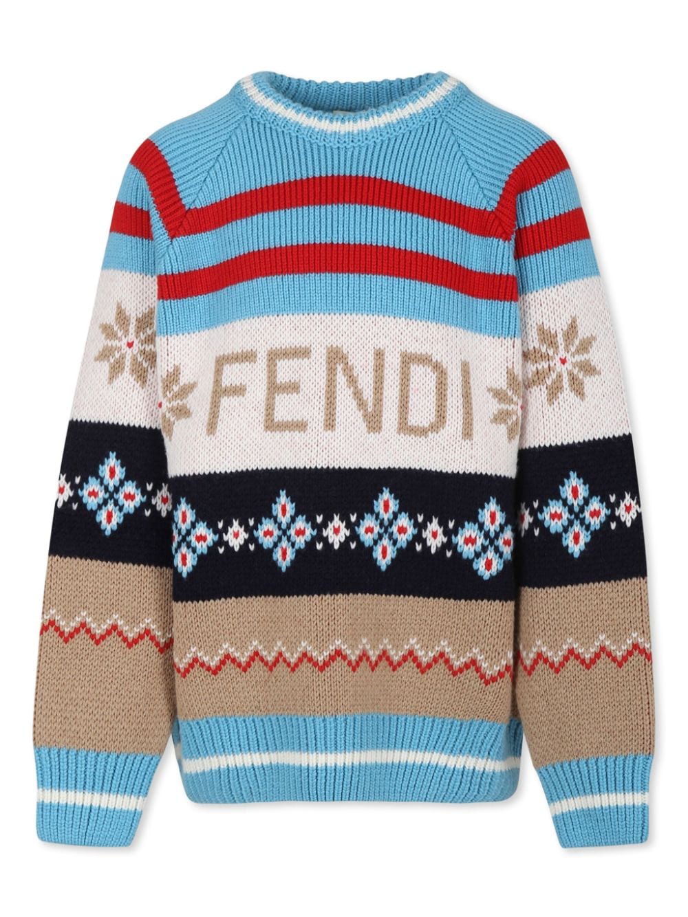 Maglione per bambino Fendi Kids multicolore con ricamo e logo - Rubino Kids