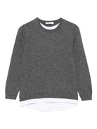 Maglione per bambino Paolo Pecora Kids grigio con design a strati - Rubino Kids