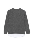 Maglione per bambino Paolo Pecora Kids grigio con design a strati - Rubino Kids